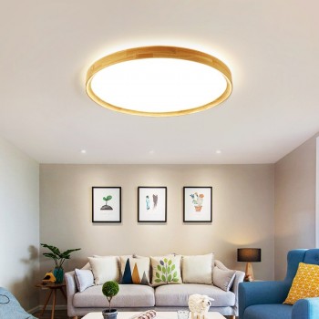 Tricolor LED Wooden Ceiling Light