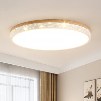 Tricolor LED Wooden Ceiling Light