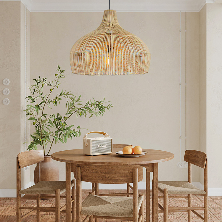 Rattan shop dining light